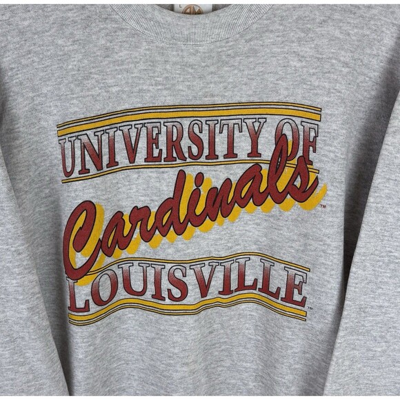 Vintage 90s University Of Louisville Cardinals Graphic Crewneck / Size Large - Picture 2 of 6